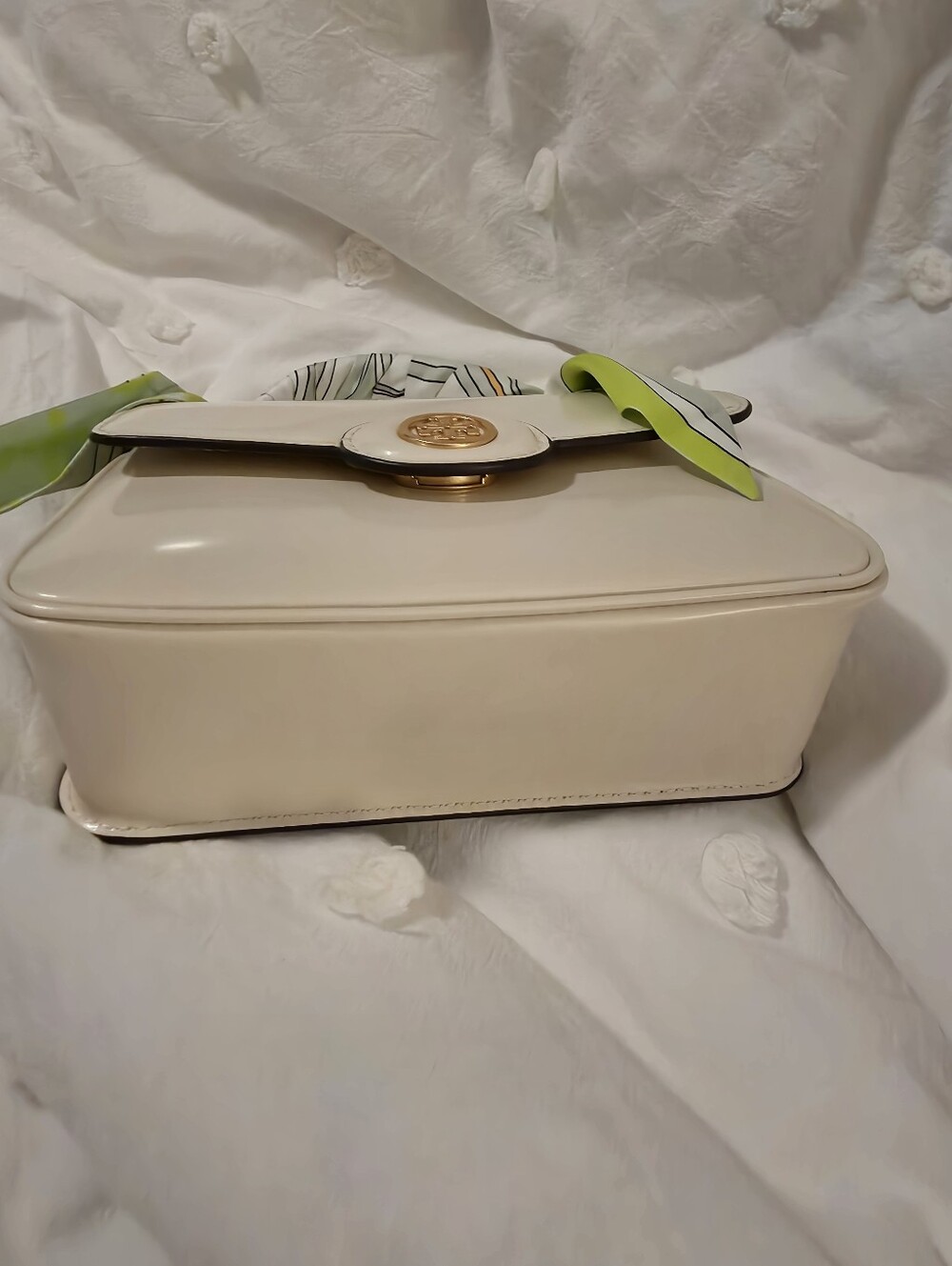 Tory Burch CreamTop-Handle Crossbody Tory Burch Bag with Tory Burch Scarf Accent - Picture 6 of 13